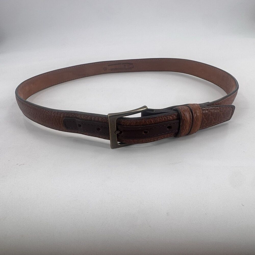 Coronado Brown American Bison Leather Belt ~ Size 36 w/ Brass Buckle Made in USA